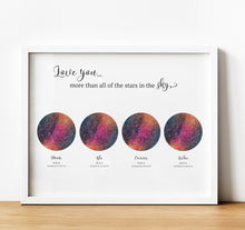 Load image into Gallery viewer, Personalised Gift for Mum, The Night Sky Star Map Print, thoughtful keepsake co 
