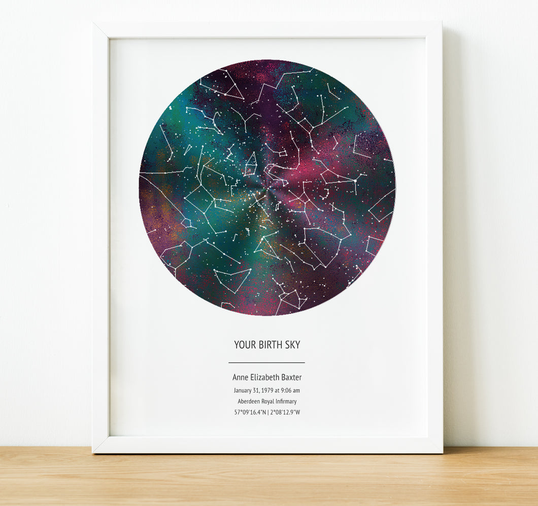 Personalised Gift for Mum, The Night Sky Star Map Print, thoughtful keepsake co (5)