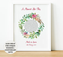 Load image into Gallery viewer, Personalised Nursery Decor,  Song Lyric Print, naming day gifts personalised new baby gifts, thoughtful keepsake co
