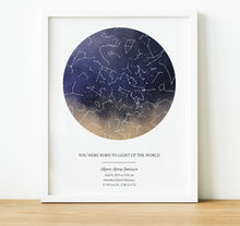 Load image into Gallery viewer, Personalised Star Map, The Night Sky, Personalised Birthday Gift, thoughtful keepsake co (7)
