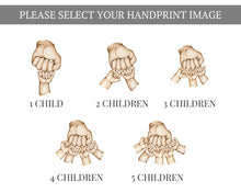 Load image into Gallery viewer, Personalised Family Print, Family Handprints Unique Gifts for Dad, dad and children fist bump image with names and quote, thoughtful keepsake co
