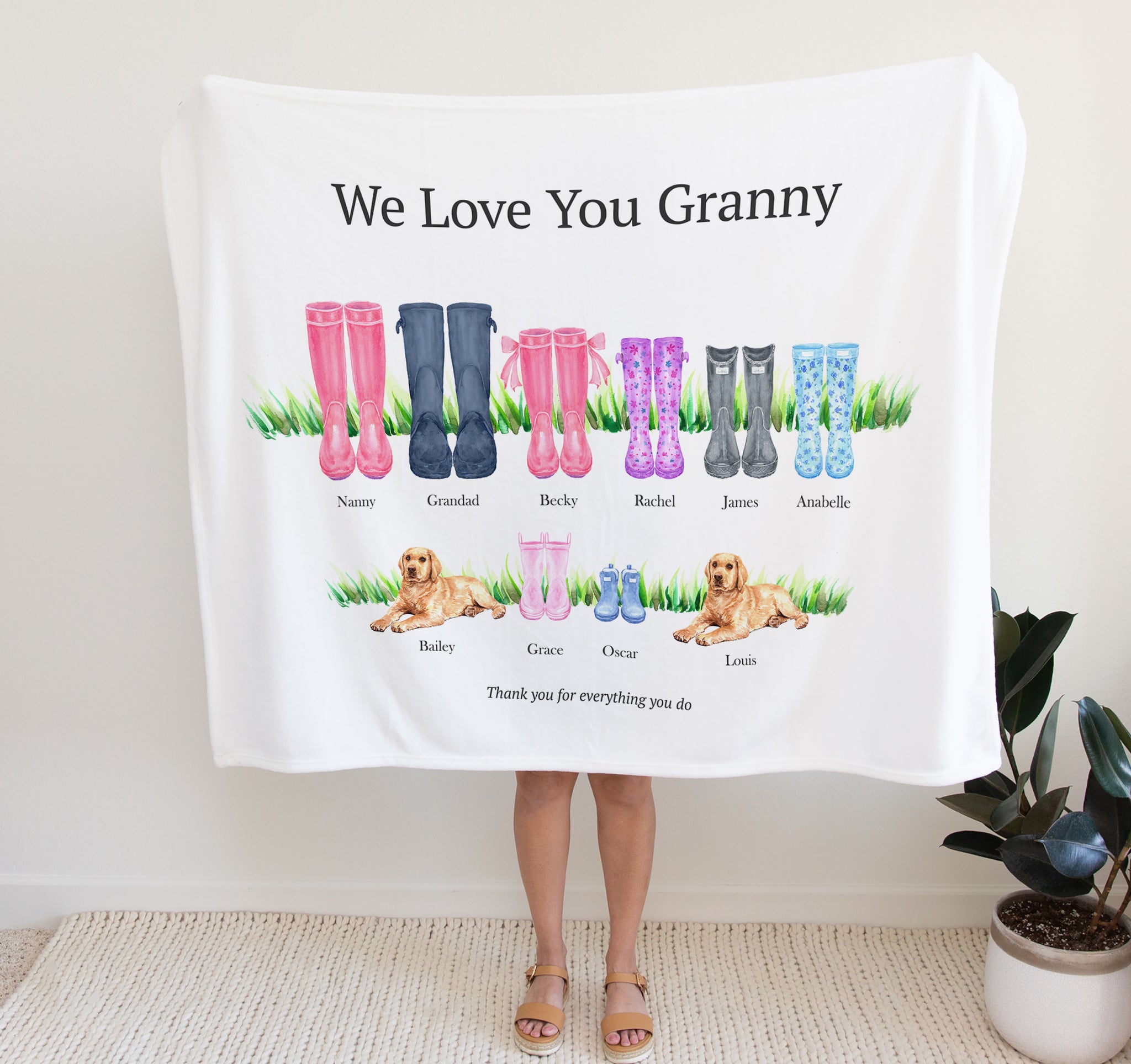 Personalised nanny blanket top